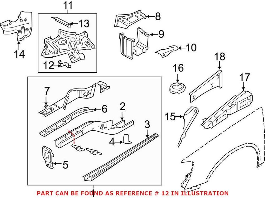 Genuine VW/Audi VW Headlight Bracket – Front Driver Side 5N0803641A