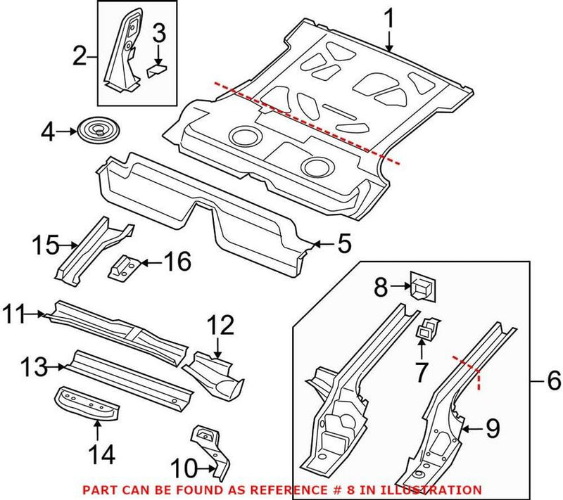 VW Bumper Impact Bar Bracket – Rear Passenger Side 5N0804474