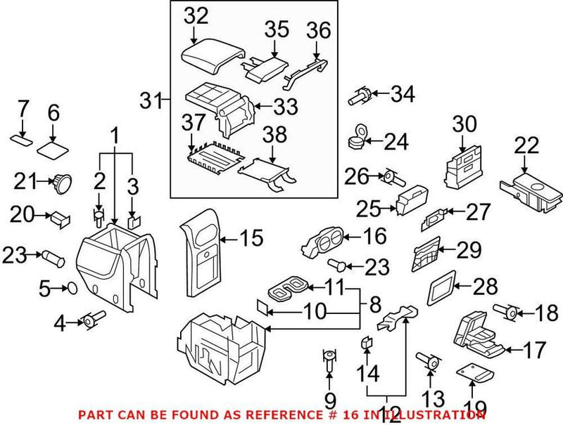 VW Console Air Vent – Rear 5N0819203ALIF