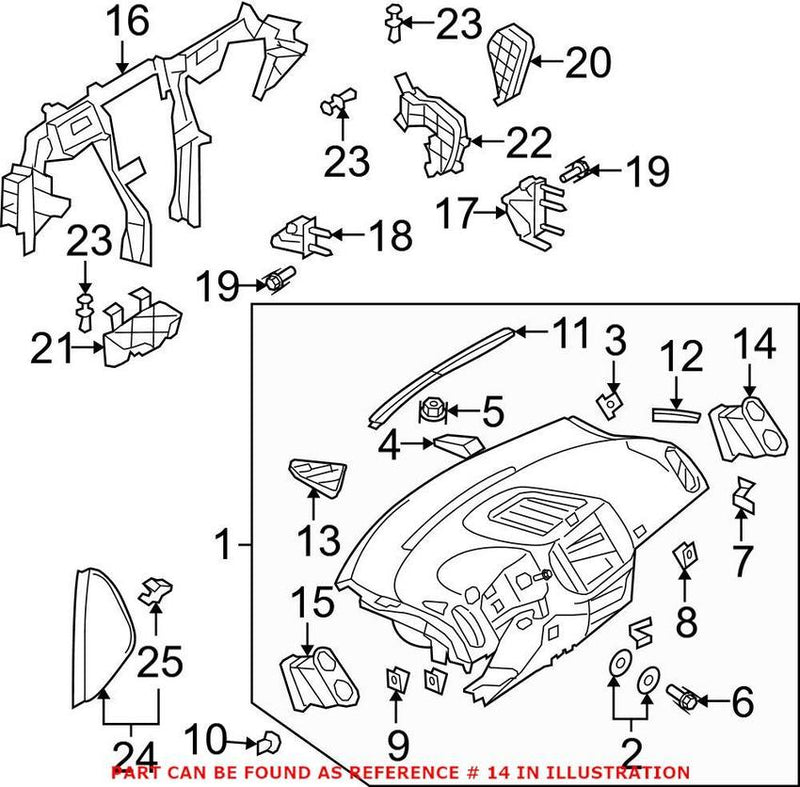 VW Dashboard Air Vent – Passenger Side 5N0819704CCIU