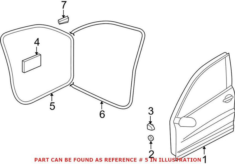Door Seal – Front Passenger Side Outer (Black)