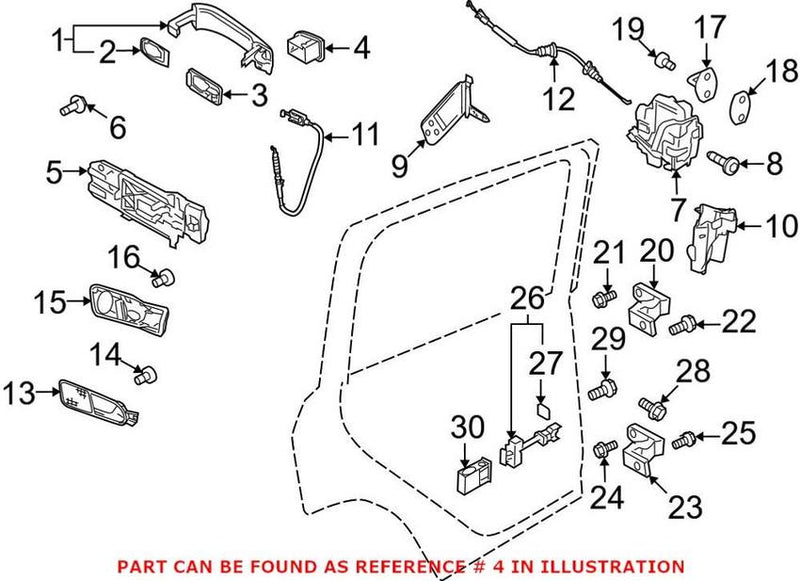 VW Interior Door Handle Trim – Front 5N0839167BGRU