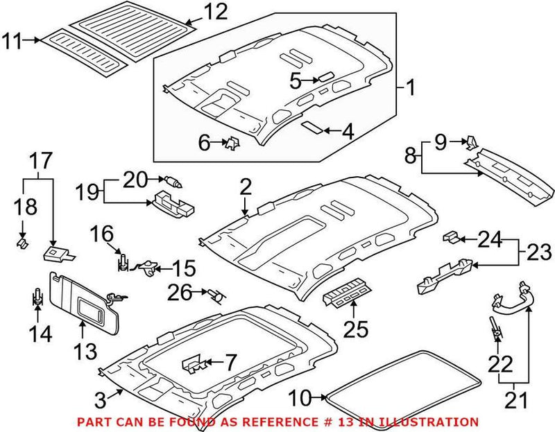 VW Sun Visor – Driver Side 5N0857551P4T6