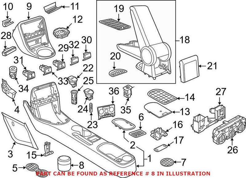 VW Ash Tray 5N0857961B82V