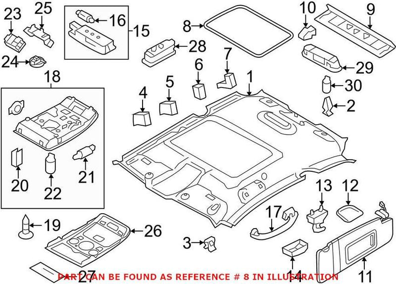 Genuine VW/Audi Sunroof Opening Trim 5N0867525A