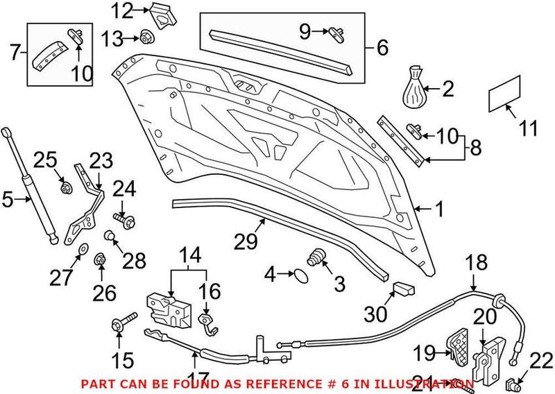 VW Hood Seal – Front Center 5NA823707