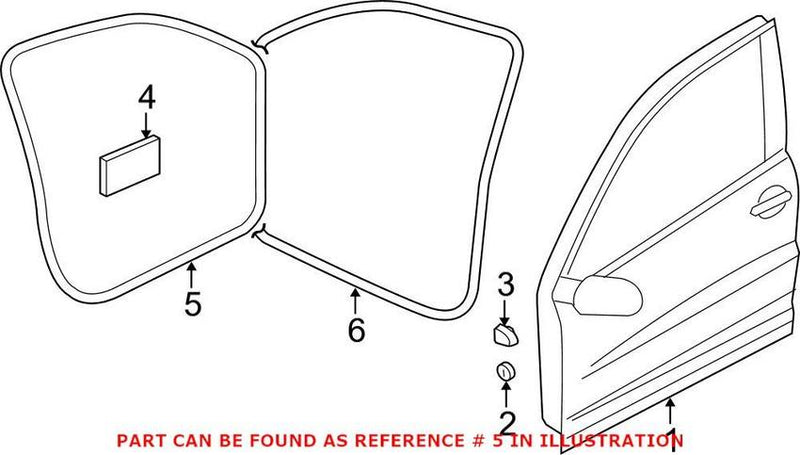 VW Door Seal – Front Passenger Side Outer 5NN8377025AP