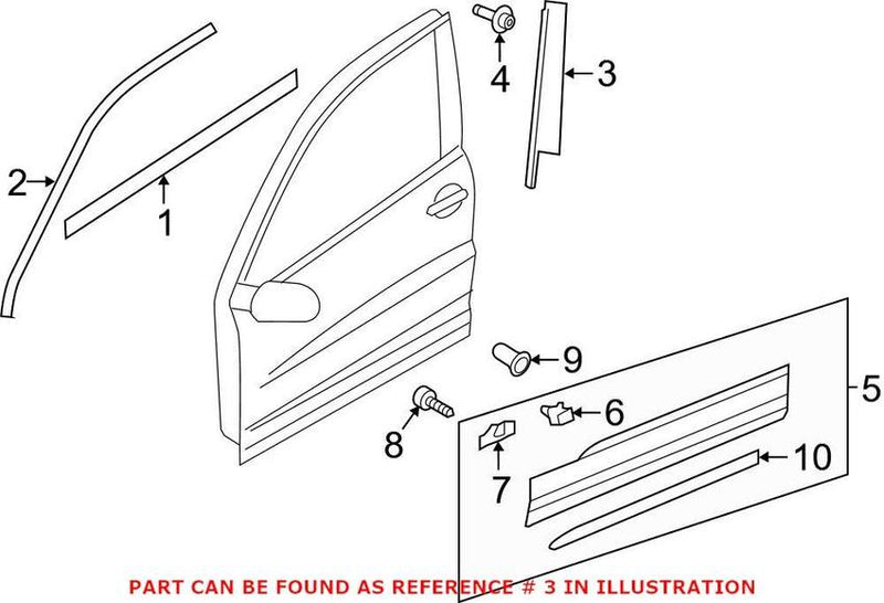 VW Door Applique – Front Passenger Side