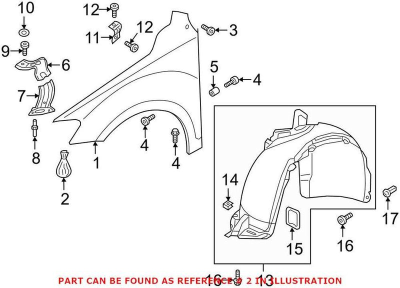 VW Fender Hardware Kit 5NA898625