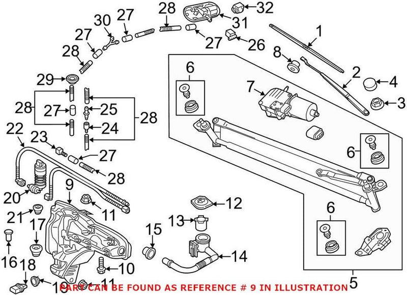 VW Washer Fluid Reservoir 5NA955453C – Genuine VW/Audi