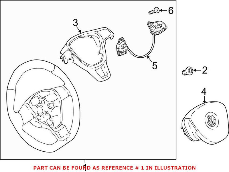 VW Steering Wheel 5NN419091BRCPU – Genuine VW/Audi