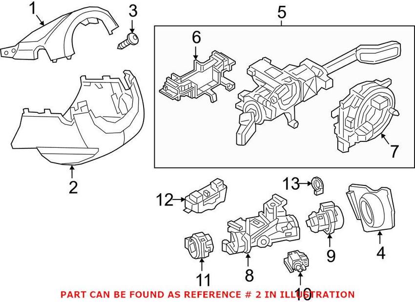 VW Steering Column Cover – Lower 5NN858559C82V
