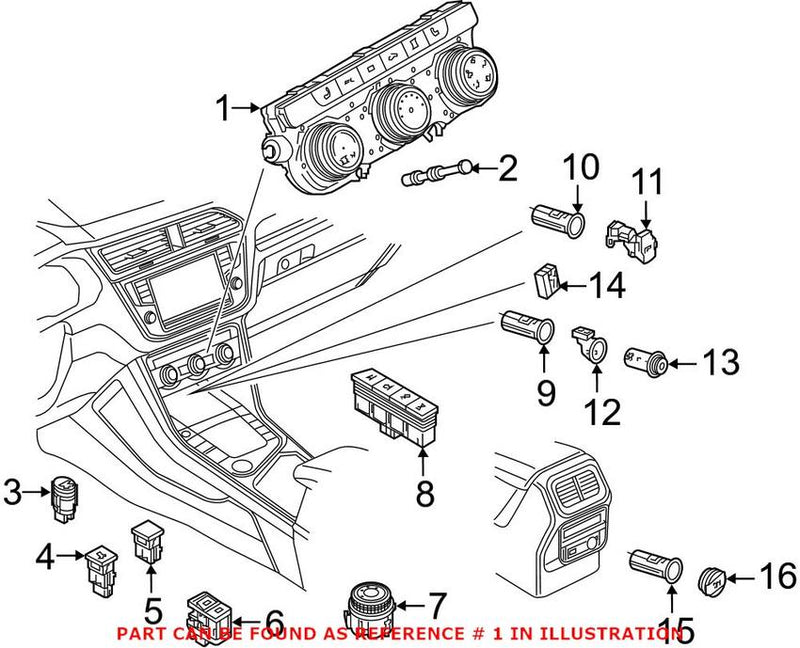 HVAC Temperature Control Panel (Without Heated Seats)