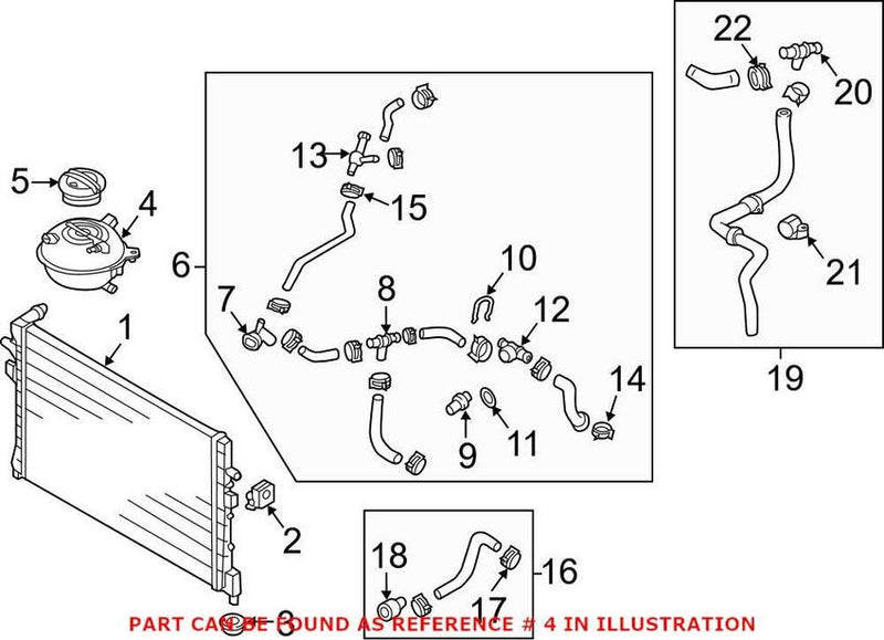 VW Engine Coolant Reservoir 5QM121407C