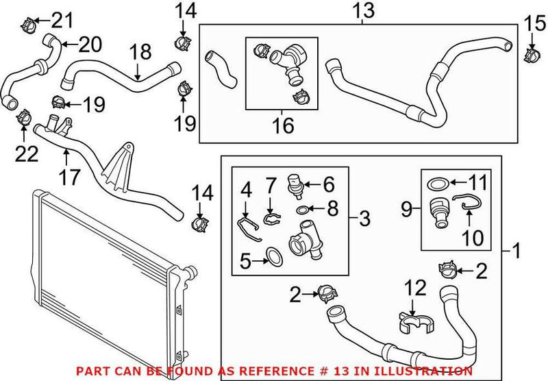 GENUINE VW/AUDI Water Hose 5Q0 122 058 Q
