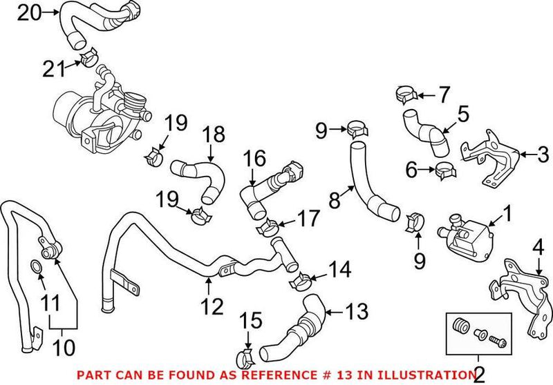 VW HVAC Heater Hose 5Q0122073R
