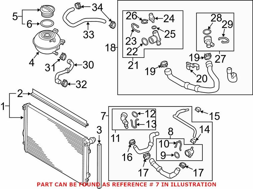 Genuine VW/Audi VW Radiator Coolant Hose – Upper 5Q0122101EA