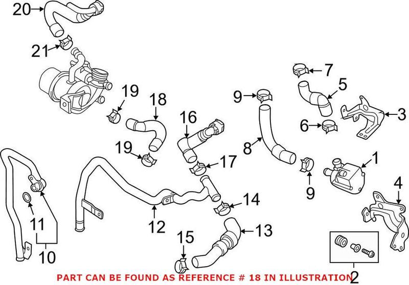 VW HVAC Heater Hose 5Q0122157CK