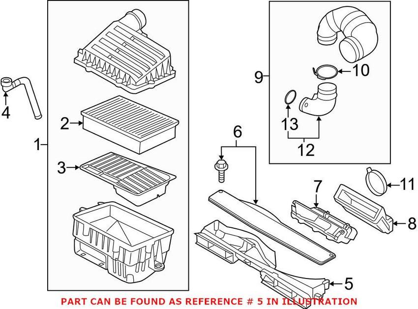 Genuine VW/Audi Engine Air Intake Hose 5Q0129254B – Genuine VW/Genuine VW/Audi