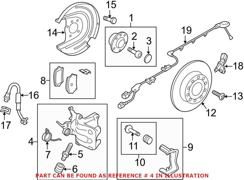 VW Disc Brake Caliper – Rear Driver Side 5Q0615423C