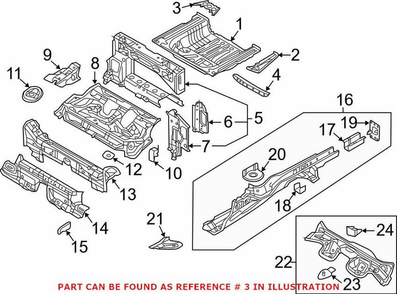 Genuine VW/Audi Floor Pan Bracket 5Q0803274A