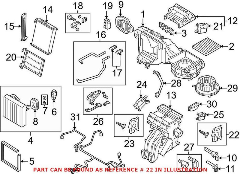 VW HVAC Blend Door Actuator – Passenger Side 5Q0898511F