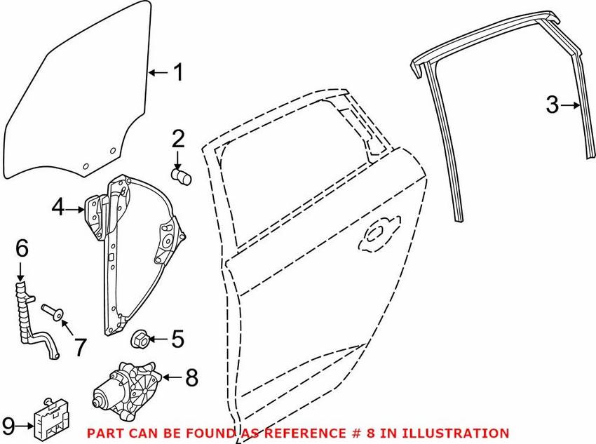 Genuine VW/Audi Power Window Motor – Rear Driver Side 5Q0959801
