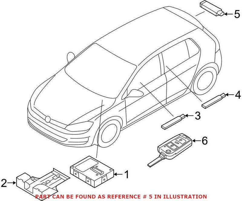 VW Keyless Entry Antenna – Rear 5Q0962131