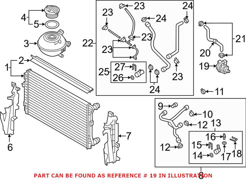 VW Engine Auxiliary Water Pump 5Q0965567 – Genuine VW/Audi