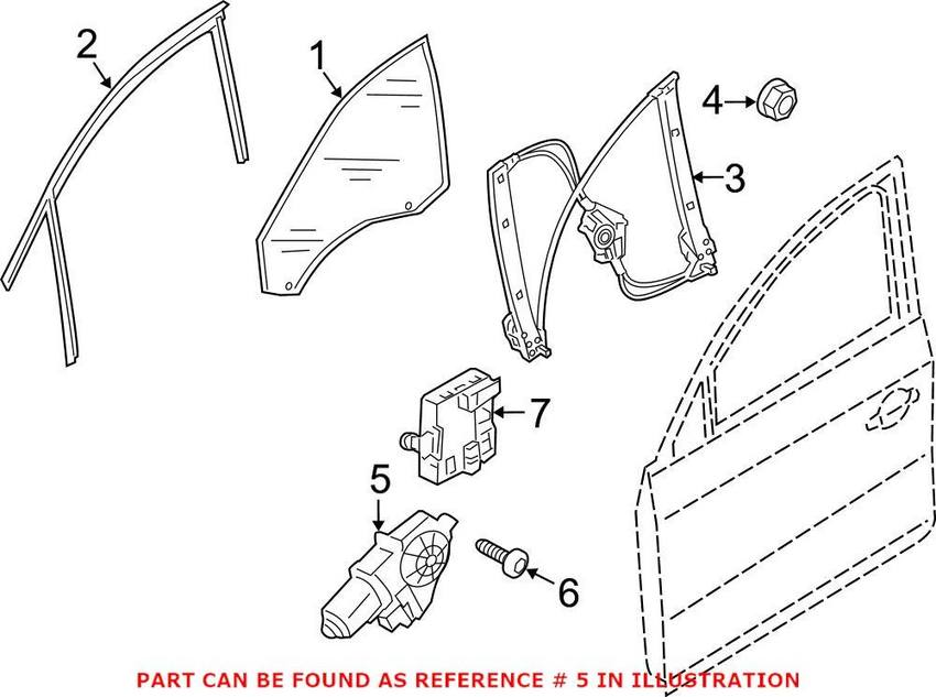 Genuine VW/Audi VW Power Window Motor 5Q4959802B