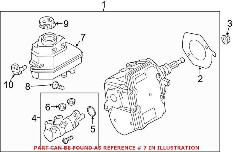 VW Brake Master Cylinder Reservoir 5QE611301