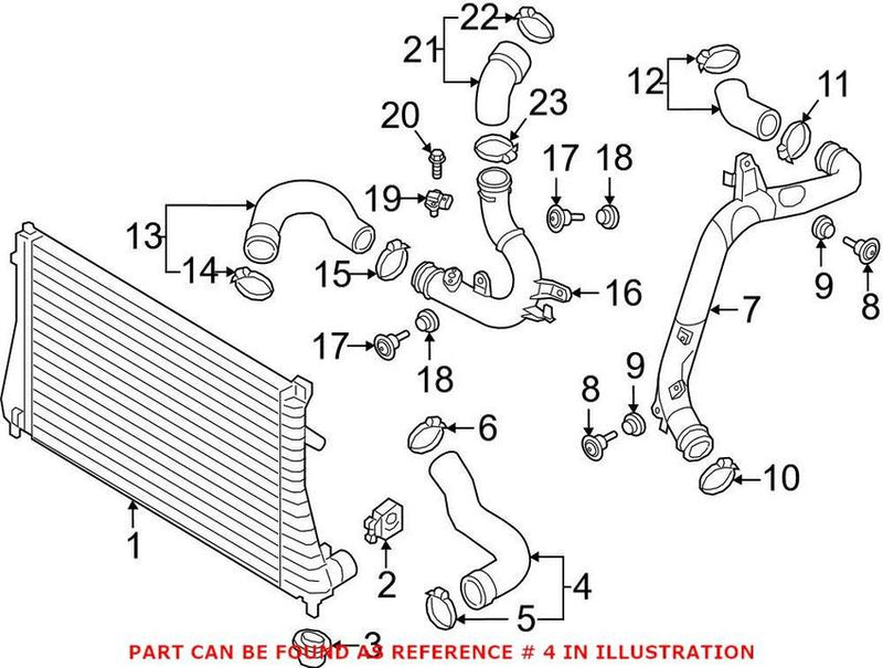 VW Turbocharger Intercooler Pipe 5QF145832