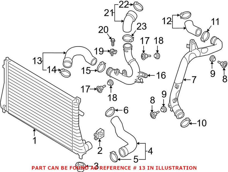 VW Turbocharger Intercooler Pipe 5QF145834