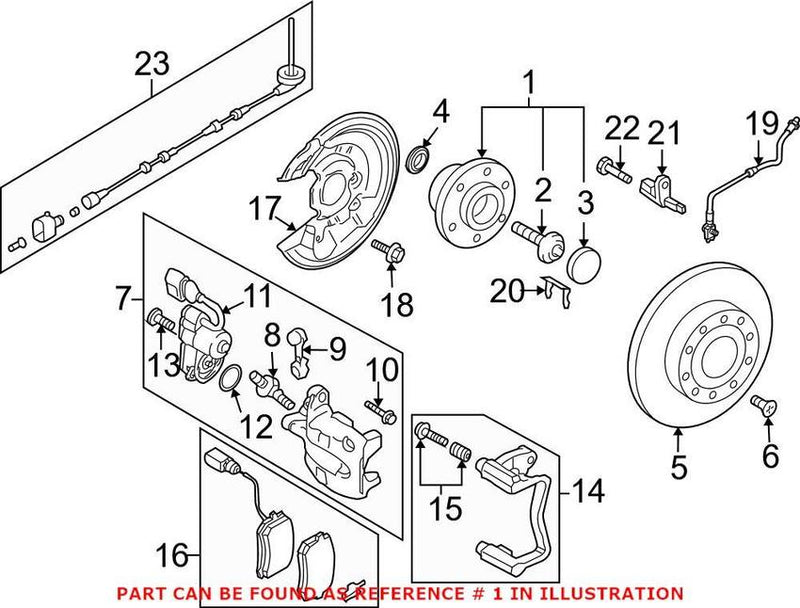 VW Wheel Bearing and Hub Assembly – Rear 5QF598611