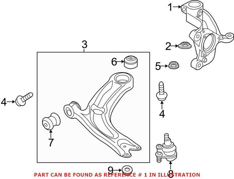 VW Steering Knuckle – Front Driver Side