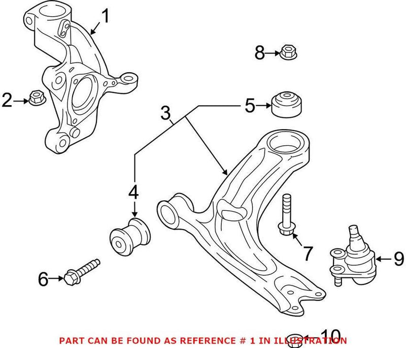 VW Steering Knuckle – Front Driver Side 5QM407255