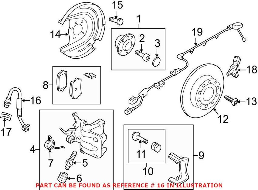 VW Brake Hose – Rear 5QM611775B