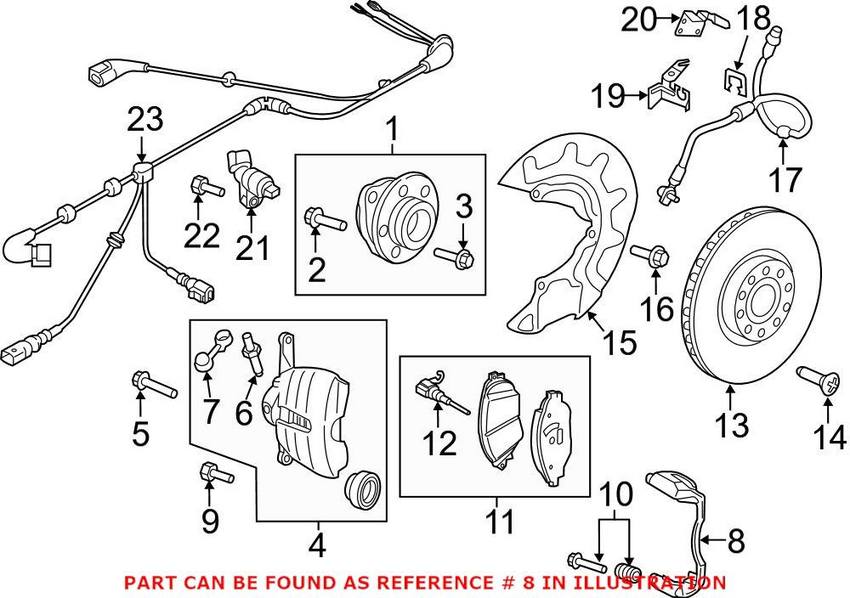 VW Disc Brake Caliper Bracket – Front Driver Side 5QM615125