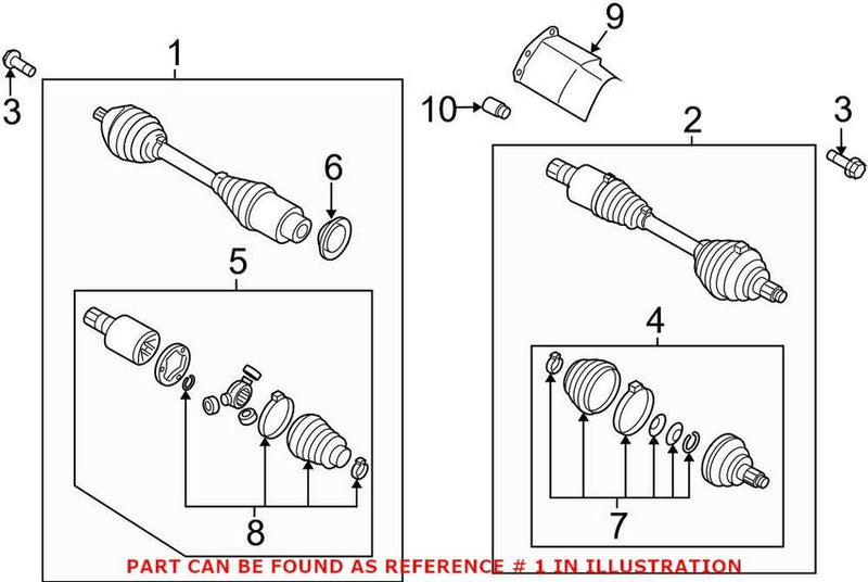 VW CV Axle Assembly – Front Passenger Side 5QN407272L