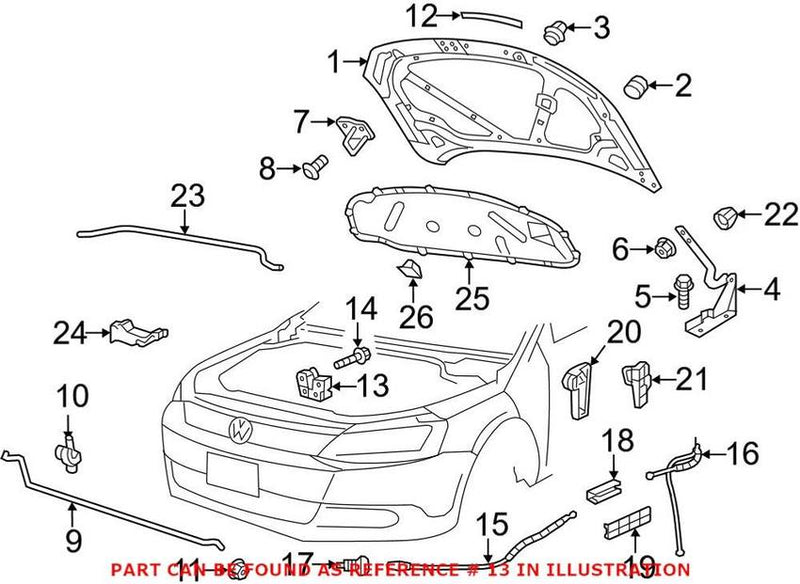 Genuine Vw/Audi Hood Lock 5 U0 823 509 N