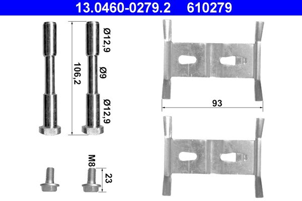 Ate Brake Pad Hardware Kit 610279