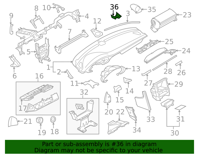 Genuine Porsche parts diagram