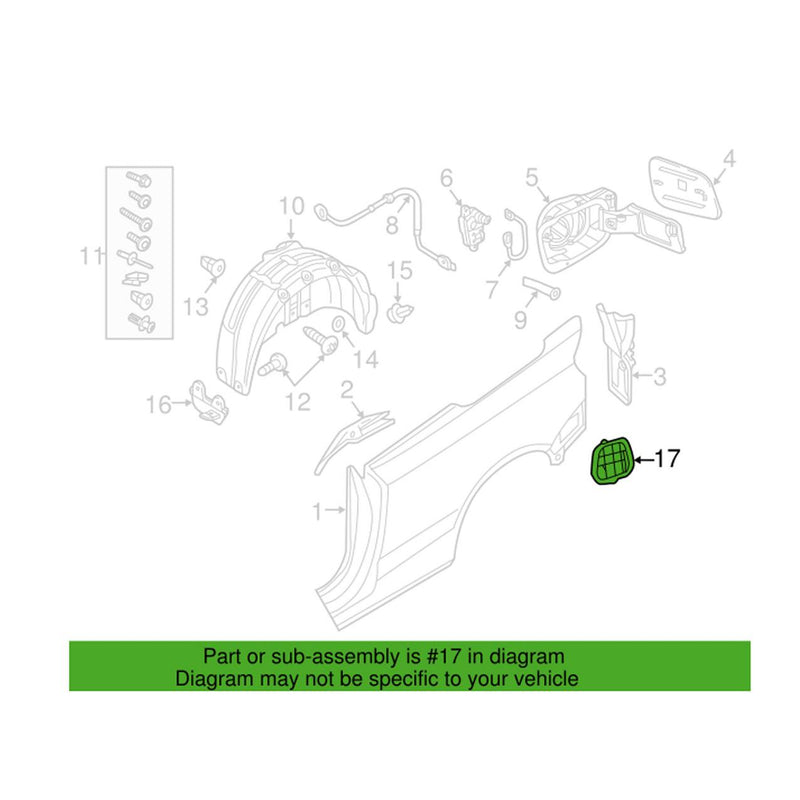 Genuine VW/Audi Quarter Panel Air Vent Grille 6R0819465C – Genuine VW/Genuine VW/Audi
