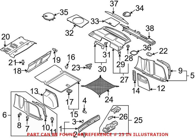 Genuine VW/Audi Cargo Net Clip 6Y5867615CQTC