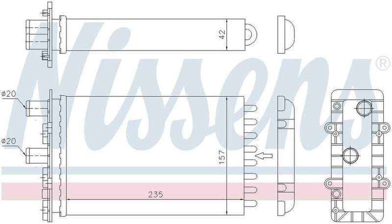 VW HVAC Heater Core – Rear – Nissens 73974