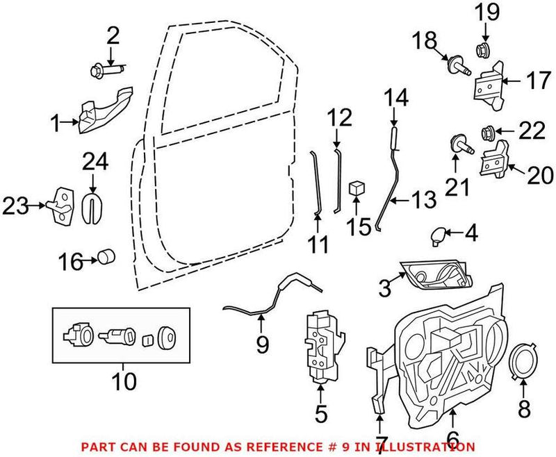 VW Door Latch Cable – Front 7B0837085A