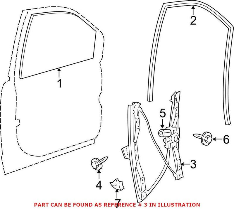 Window Regulator – Front Driver Side (w/o Motor)