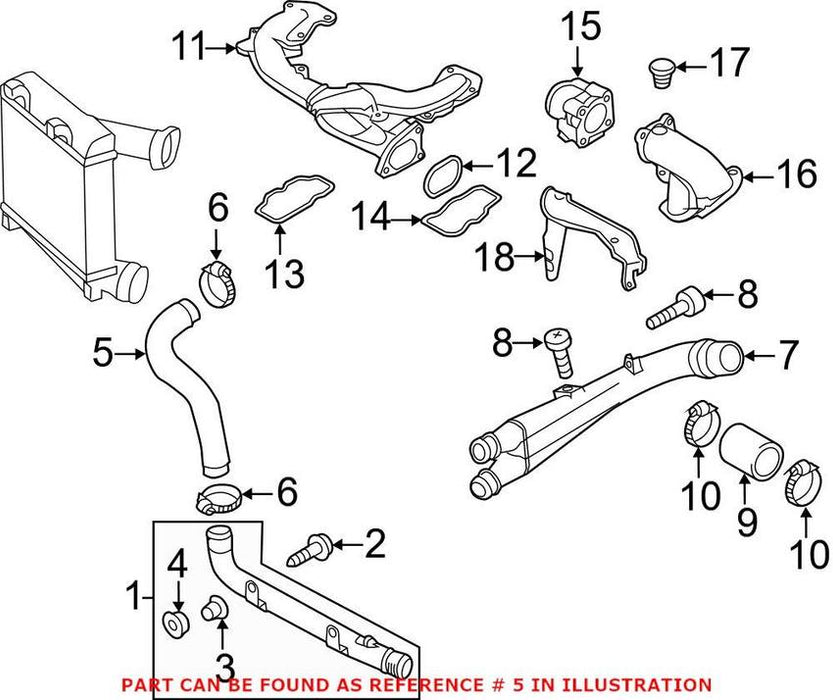 Genuine VW/Audi Turbocharger Intercooler Pipe 7L0145737