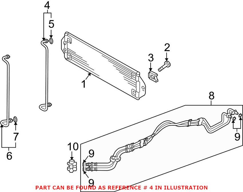 Genuine VW/Audi VW Engine Oil Cooler Pipe 7L0317822D