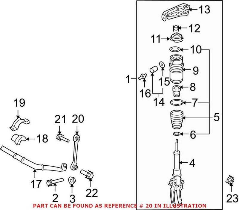 Genuine VW/Audi VW Sway Bar End Link – Front 7L0411317